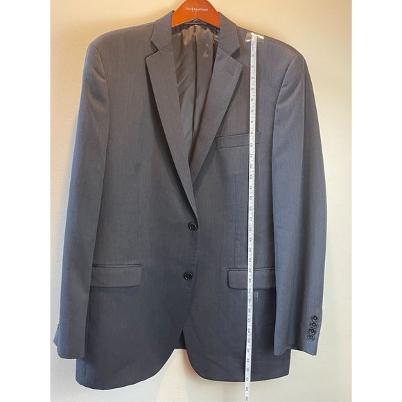 Dkny Mens Blazer Suit Jacket 100% Wool Single Breasted Long Sleeve Blue Size 46L - Picture 3 of 7